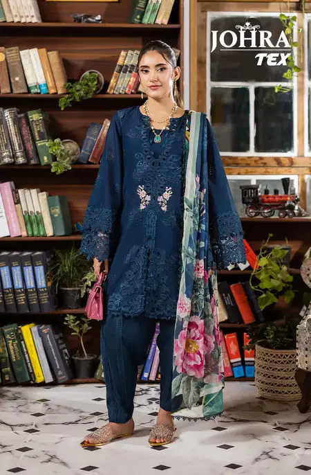 Johra Tex 184 B Cambric Cotton Ladies Pakistani Salwar Suits Wholesale Market In Surat